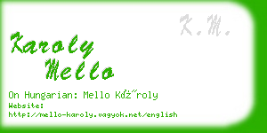 karoly mello business card